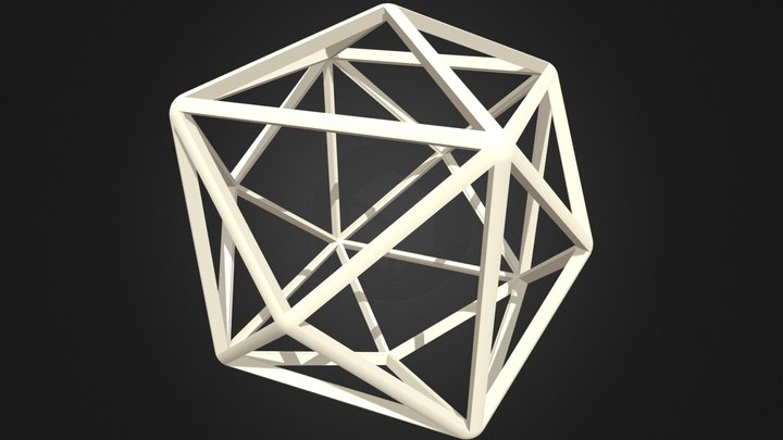 Wireframe Shape Tetrakis Hexahedron 3D Model