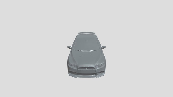 white Mitsubishi Lancer Evolution sports car 3D Model