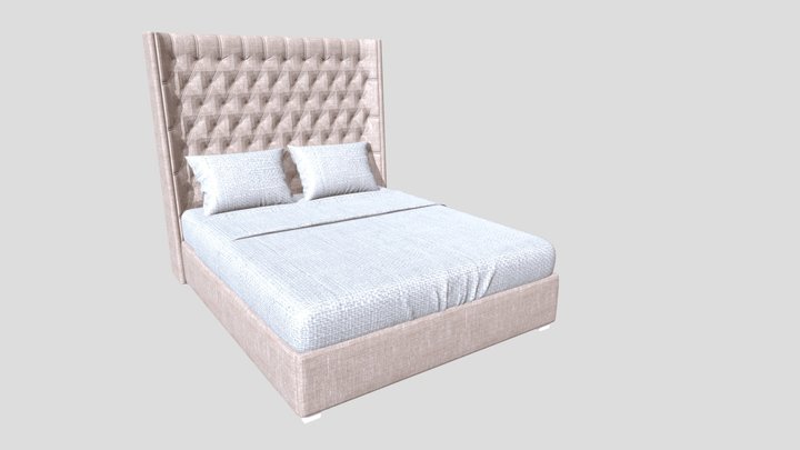 Large Bed - Grantham Dantone Bed 3D Model