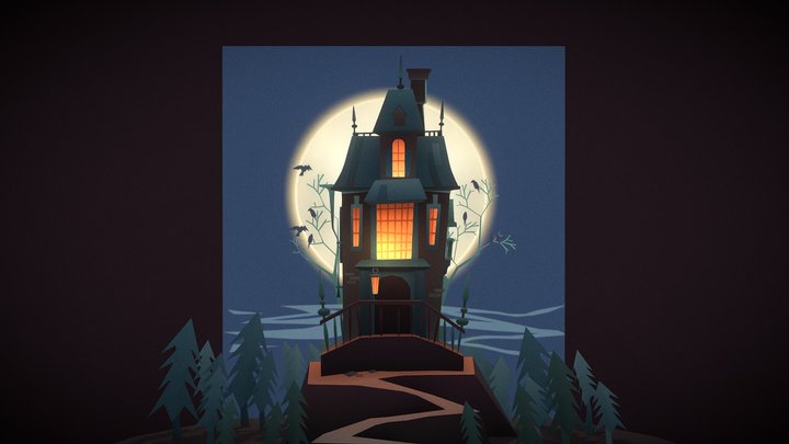 Kooky Spooky House on Haunted Hill 3D Model