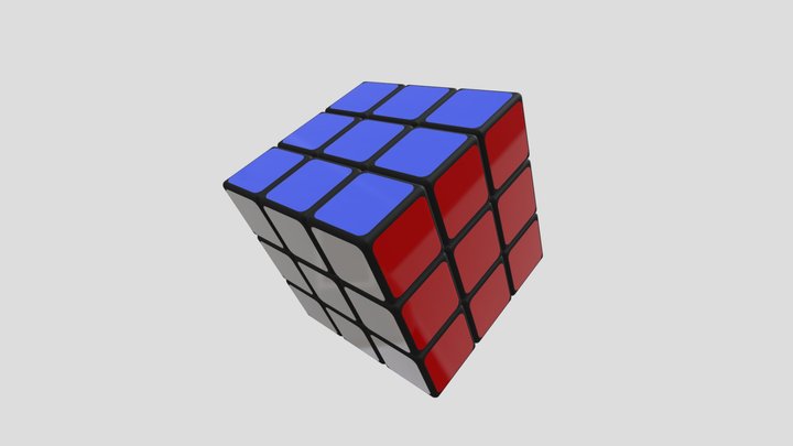 Shiny Rubik's Cube 3D Model