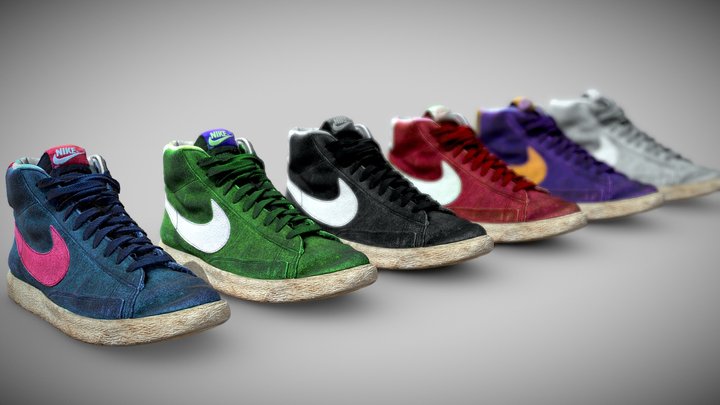 Nike Blazer Vintage Colors Bundle 3D Model