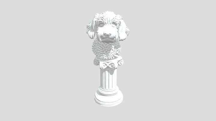 Labradoodle on Plinth – Modello 3D gratuito STL