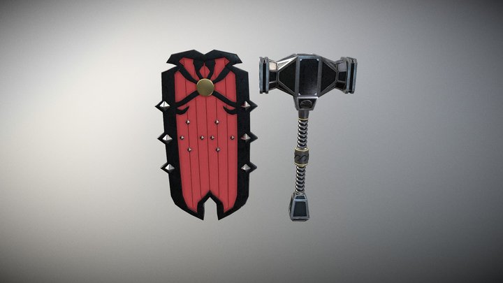 escudo martillo 3D Model