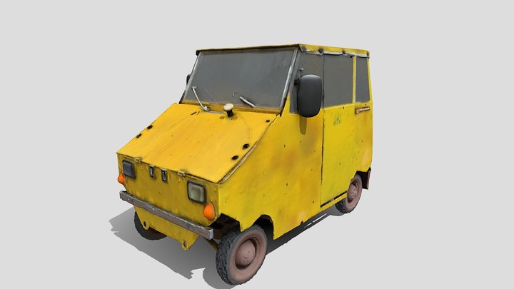 Yellow car taxi 3D scan 3D Model