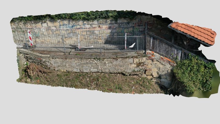 Grad Ptuj - podporni zid 3D Model