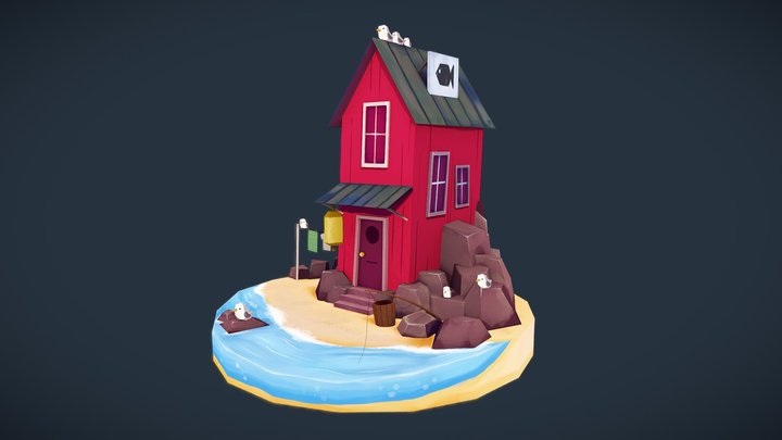 Seagull Shack Diorama 3D Model