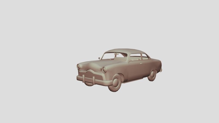 Low Poly 1950s Car 3D Model