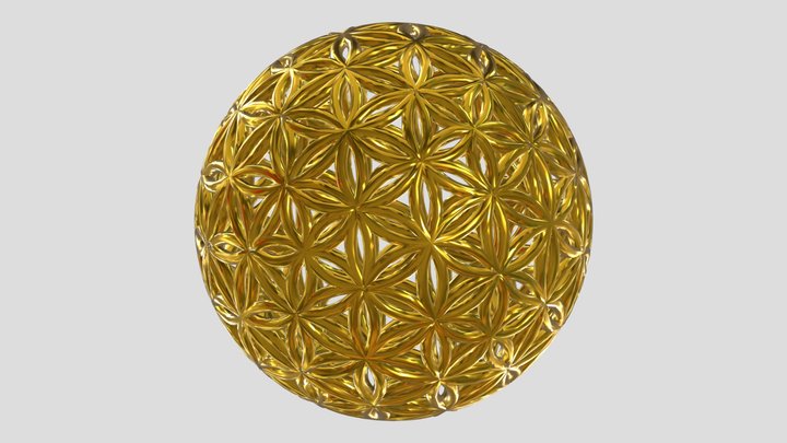 Flower Of Life Golden 3D Model