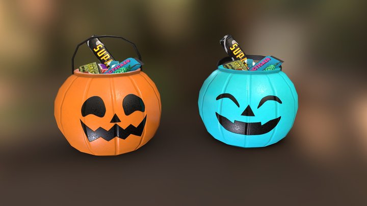 Halloween Treat Bucket 3D Model