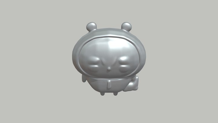 Cute humanoid character with a buttoned jumpsui 3D Model
