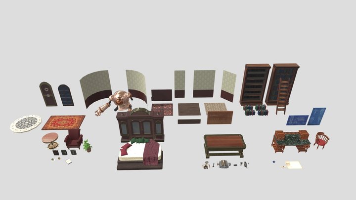 Steampunk modular assets 3D Model