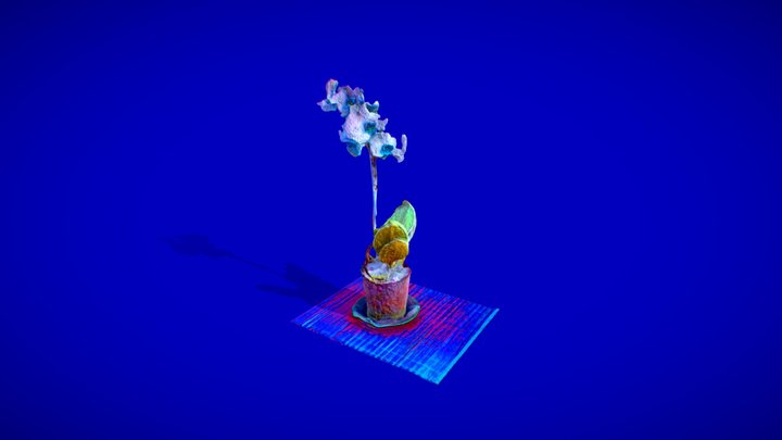 Klein Blue art orchid 3D Model