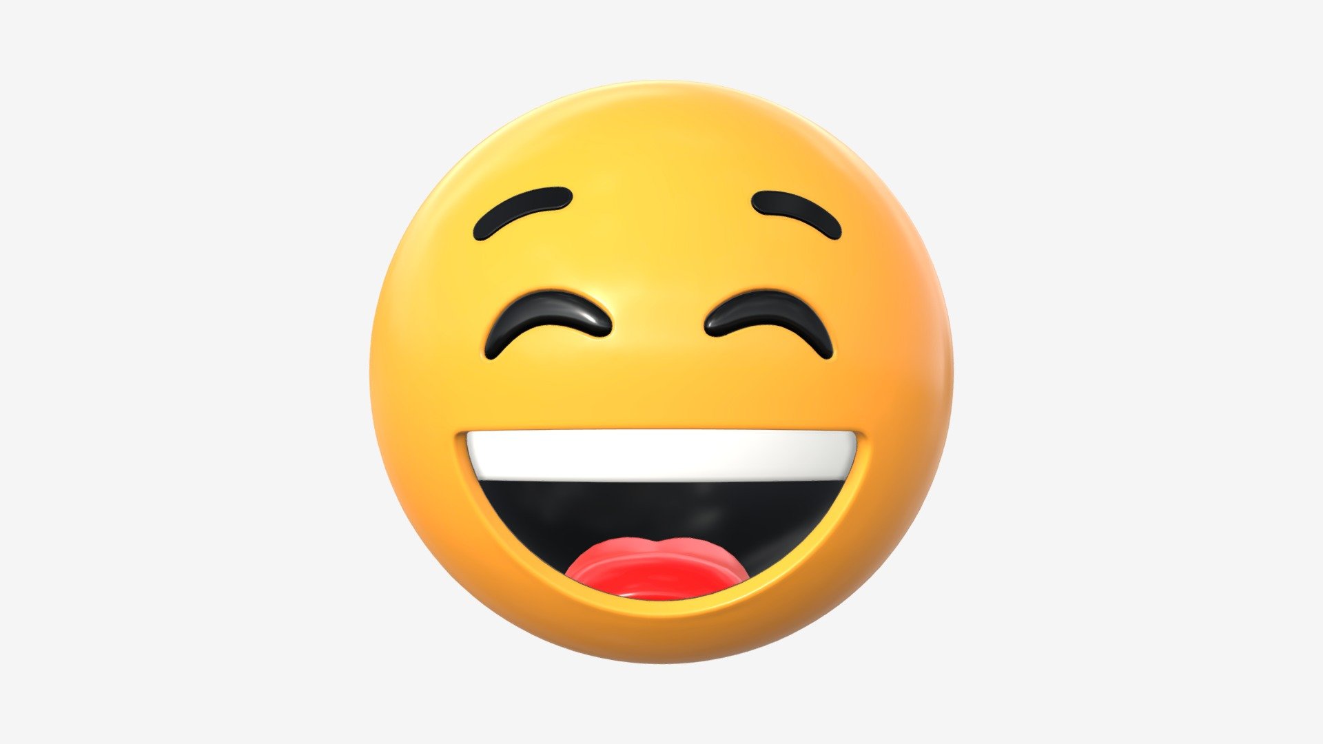 Emoji 011 White smile with eyes closed - 3D model by HQ3DMOD