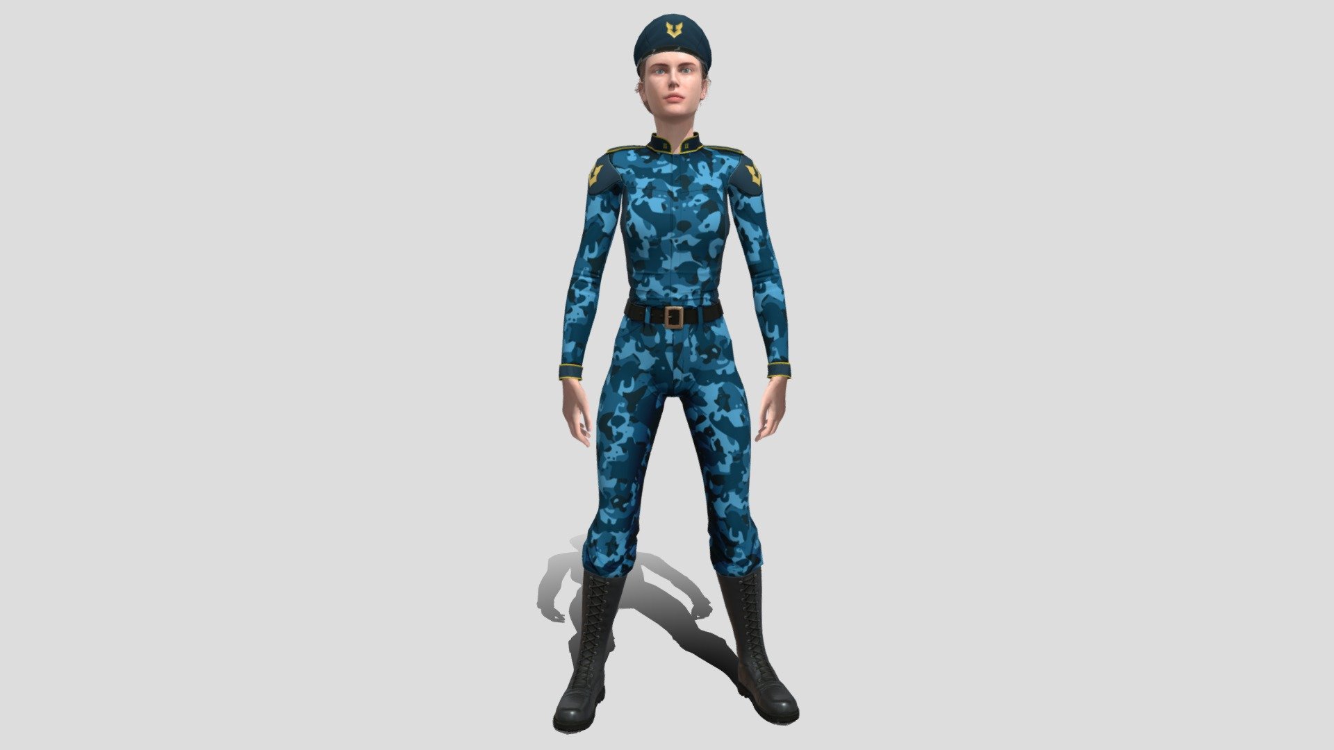 Female_uniform_cam_blue_anim - 3D model by Los Bionicos Animation ...