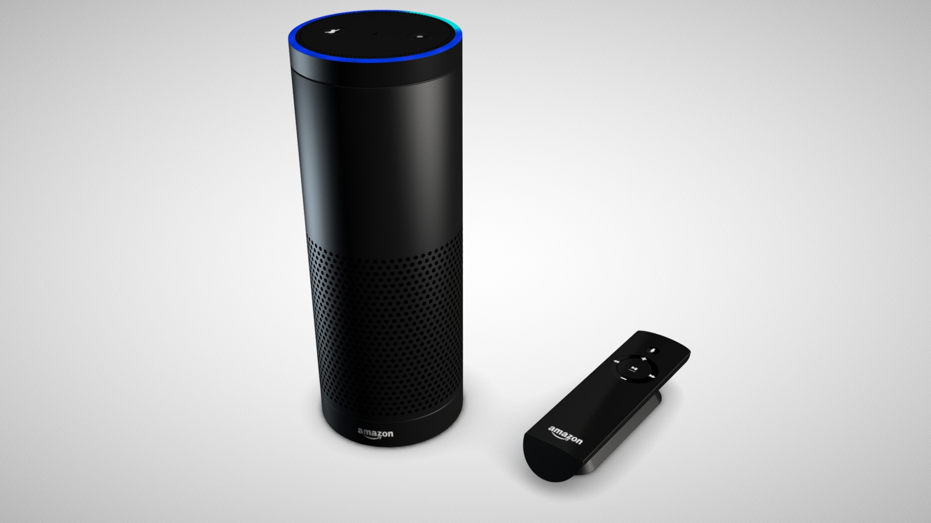 3D model Amazon Echo - This is a 3D model of the Amazon Echo. The 3D model is about a black camera lens.