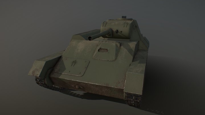T-70 - Soviet light tank 3D Model
