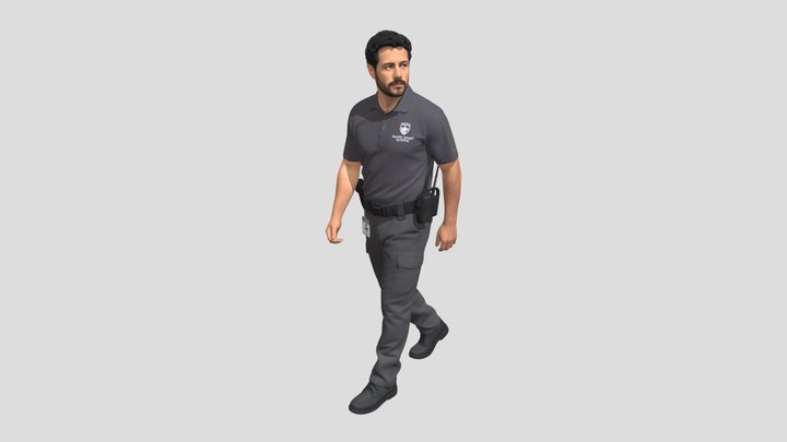 Security Officer In Motion – Kostenloses 3D-Modell STL