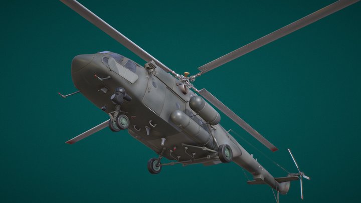 Mi-17V-5 Helicopter 3D Model