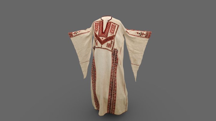 Palestinian White Dress 3D Model