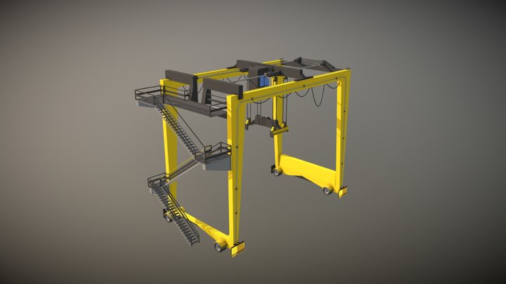 Gantry Crane for harbor - RTG 3D Model