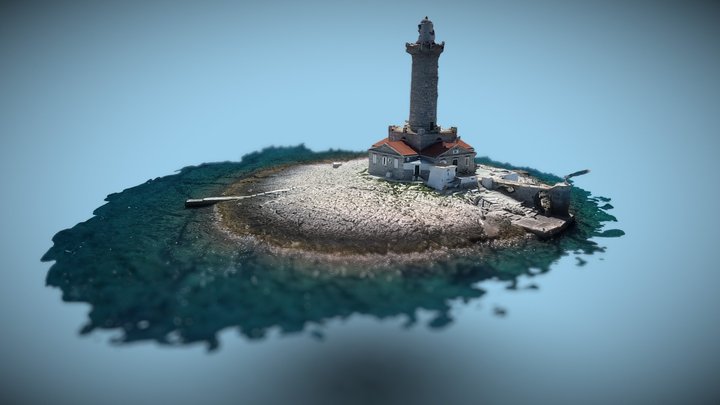 Porer lighthouse Croatia 3D Model