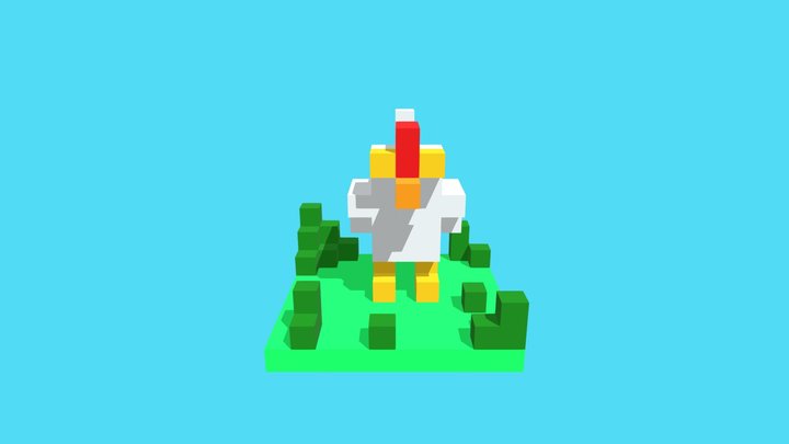 White Hen Onagadori 3D Model