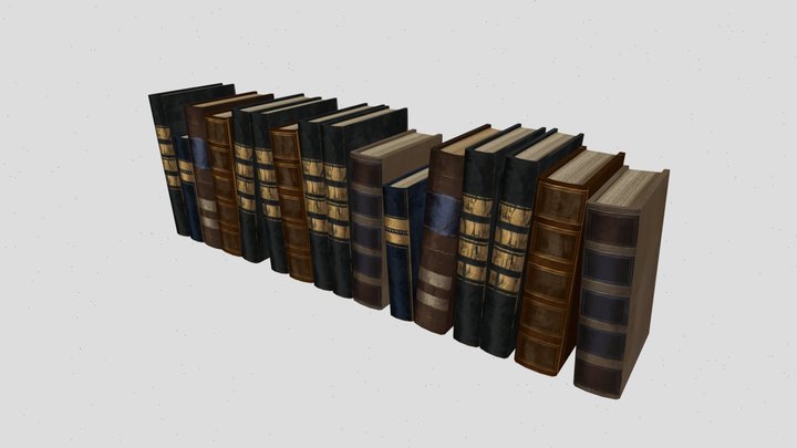 Hand Painted Old Books Geometry Nodes 3D Model