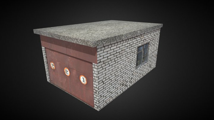 Low Poly Garage 3D Model