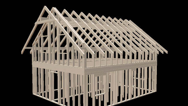 timber frame 3D Model