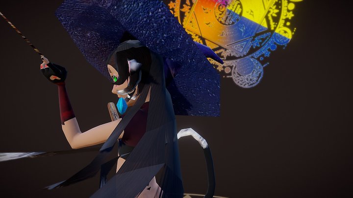 Witch's Cat 360 3D Model