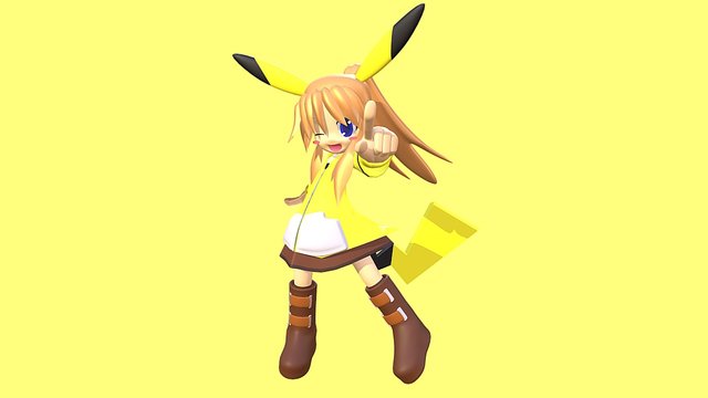 Chibi Pika girl 3D Model