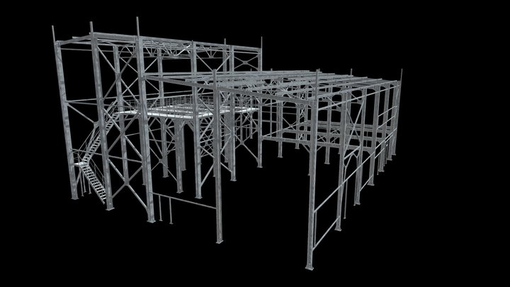 Metal structures of the pumping station 3D Model