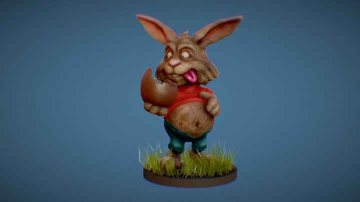 Fat Easter Bunny 3D Model
