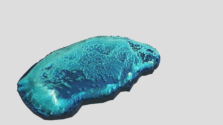 Bathymetric model of Arrecife Alacranes, Mexico. 3D Model