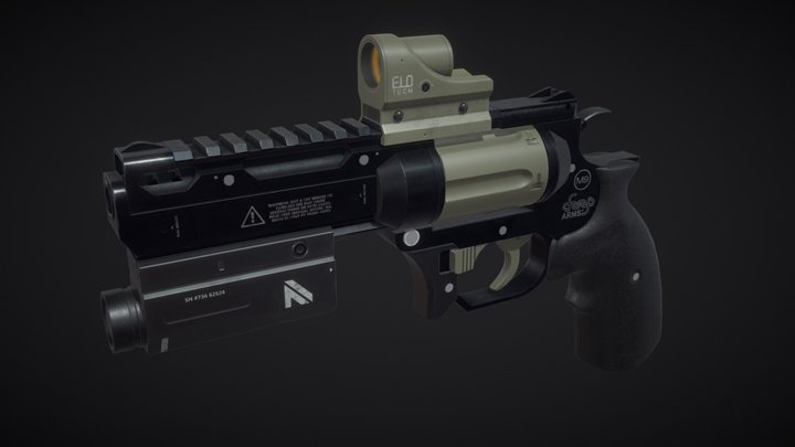 Revolver .357 Optics 3D Model