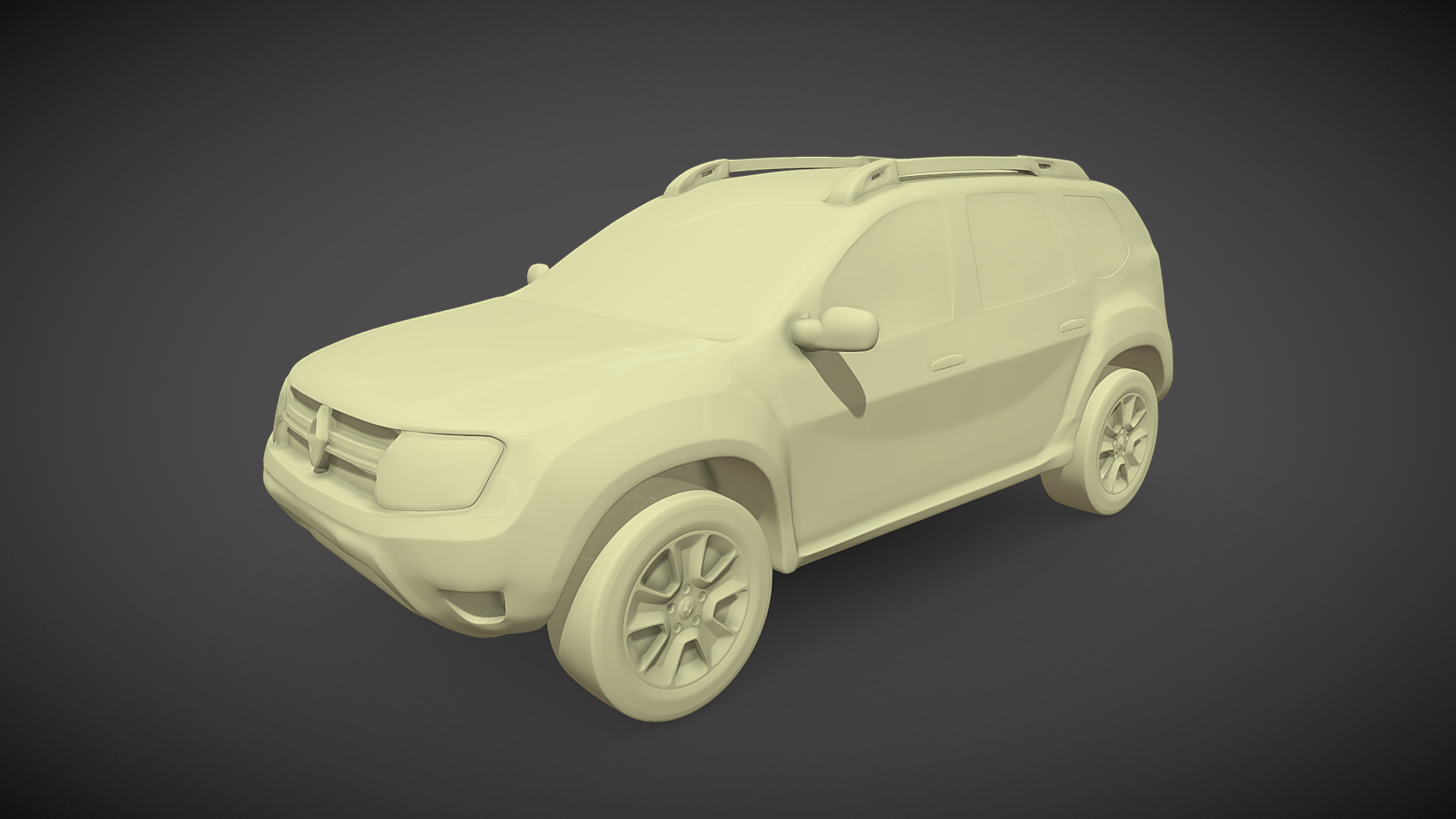 3D model Renault Duster - This is a 3D model of the Renault Duster. The 3D model is about a small white car.