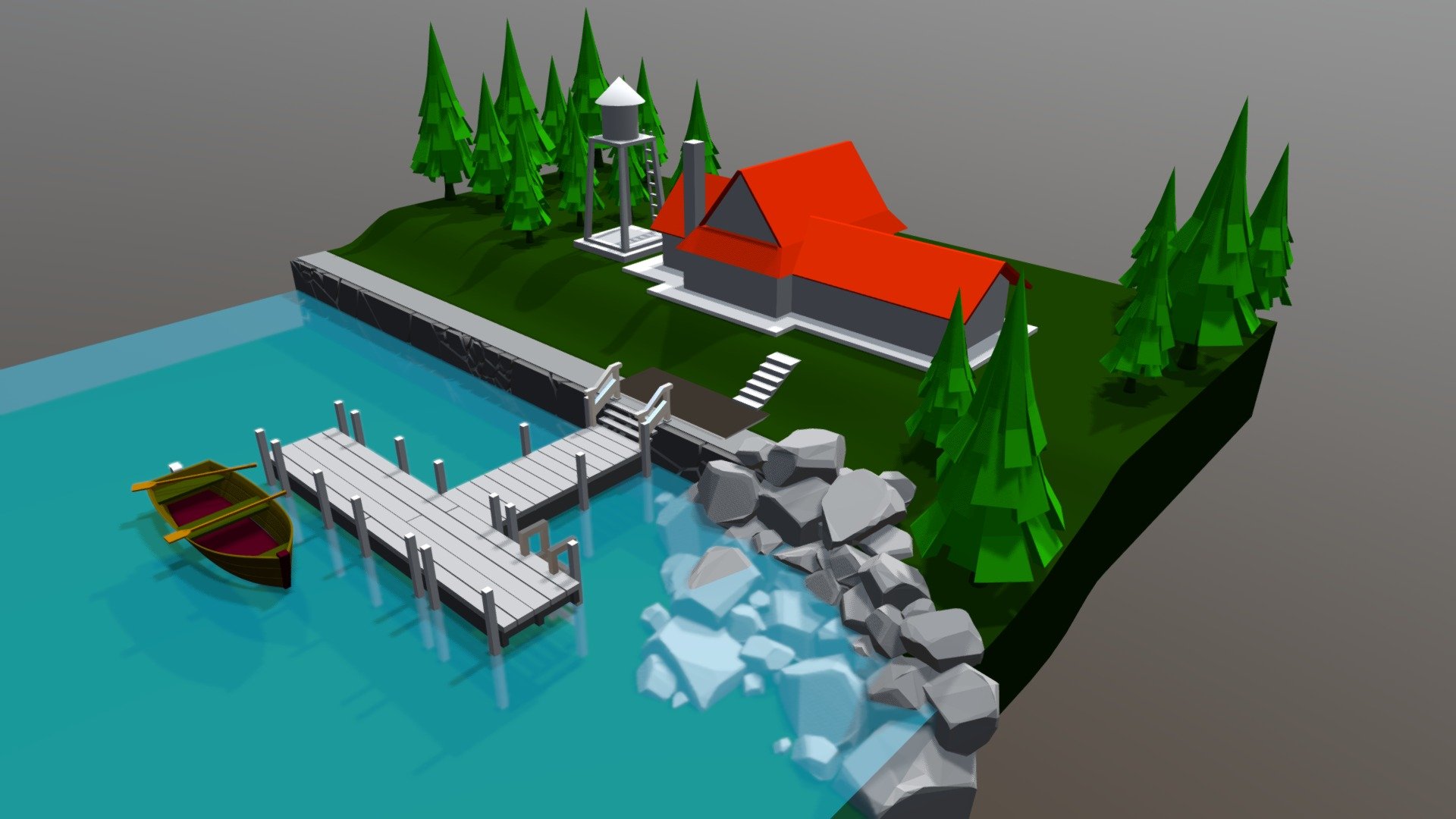 Lake House Scene Ver 03 3d Model By Grantgenesius 20675b0