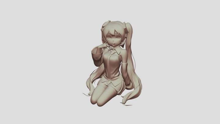 Hatsune Miku Playful Pose 3D Model