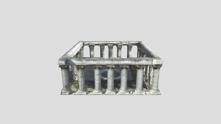sanctuary ancient ROME stone ruins with columns 3D Model