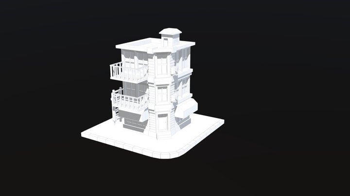 Residential Urban Building | Low Poly 3D Model