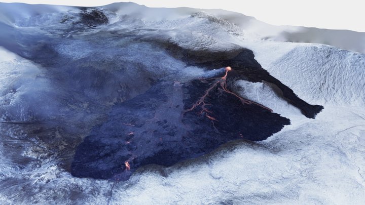 Geldingadalir volcanic eruption 23.03.2021 3D Model