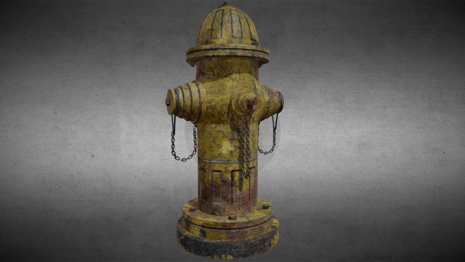 3D model Fire Hydrant - This is a 3D model of the Fire Hydrant. The 3D model is about a yellow fire hydrant.
