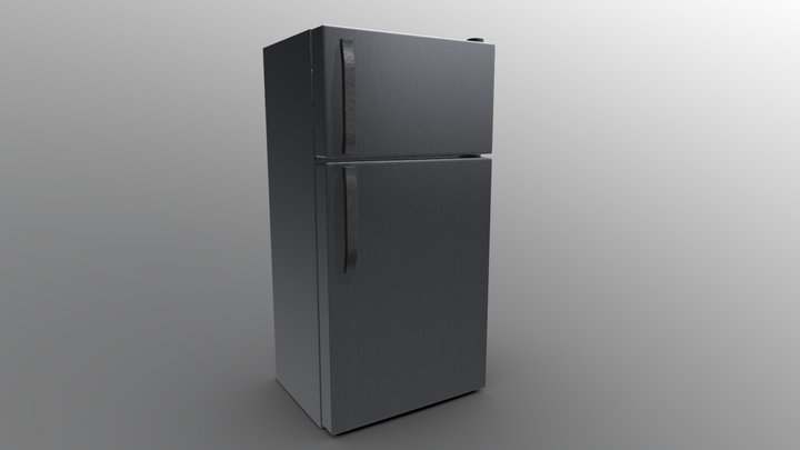 Refrigerator - Grey Polished Metal – Modello 3D gratuito STL