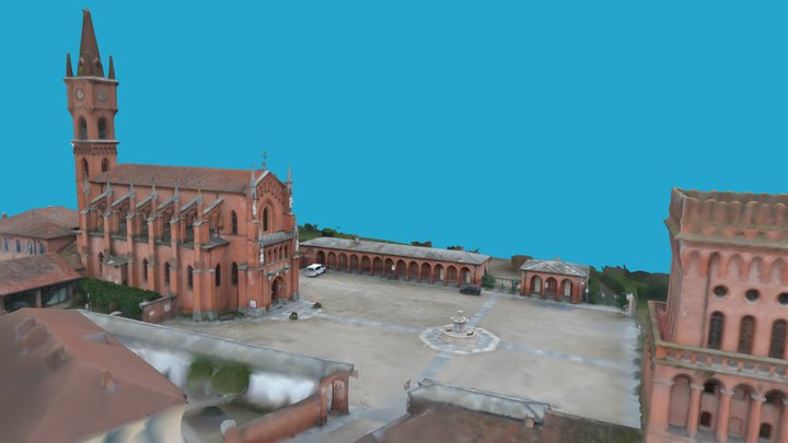 Church and Square of Pollenzo 3D Model