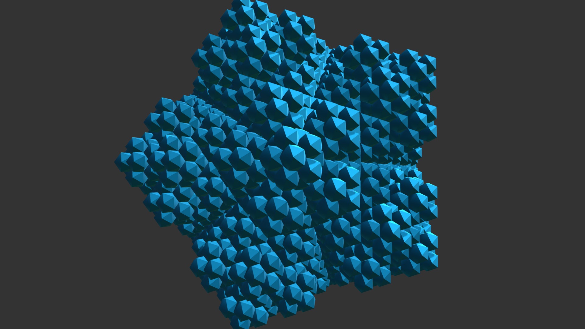 3D model Icosahedral gasket, stage 3 - This is a 3D model of the Icosahedral gasket, stage 3. The 3D model is about a blue and black net.