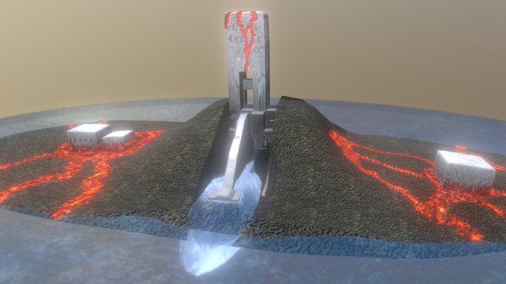 Lava tower island structure 3D Model