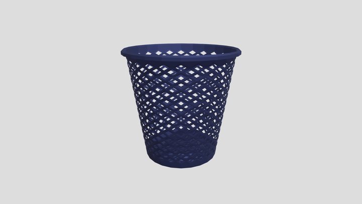 Metal Rubbish Bin 3D Model