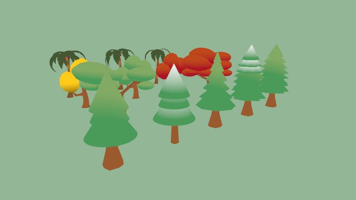 Low Poly Trees Asset Pack 3D Model