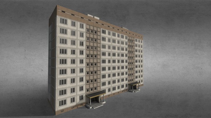Panel nine-storey house 3D Model